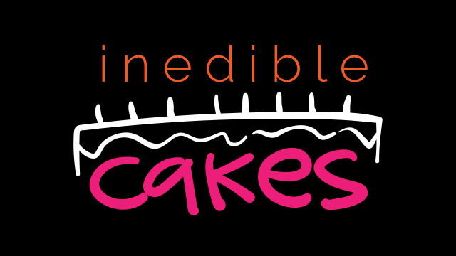 Header banner for Inedible Cakes. Shows date + facilitator (Feb 23rd 2020 + Kay Slater)