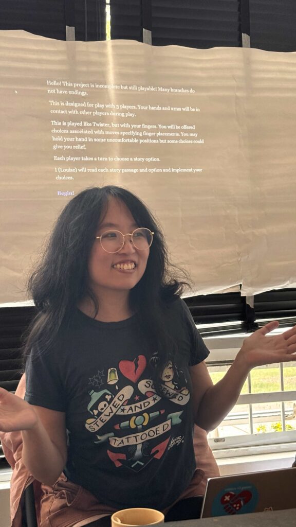 Artist with projected narrative project